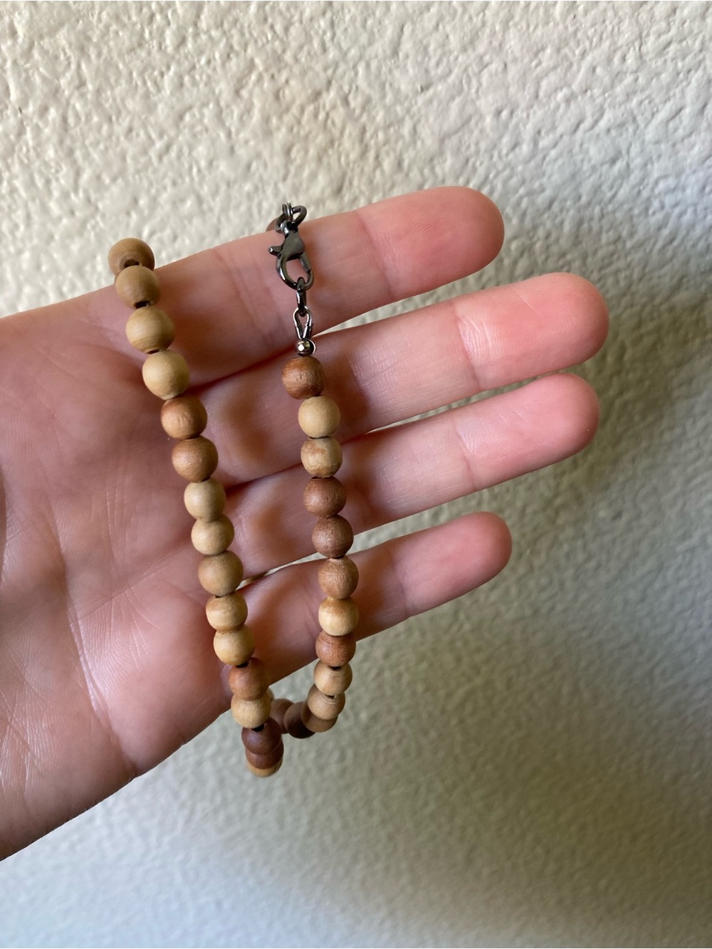 Handmade Wood Bead Bracelet & Necklace set - Natural Brown - Picture 6 of 14